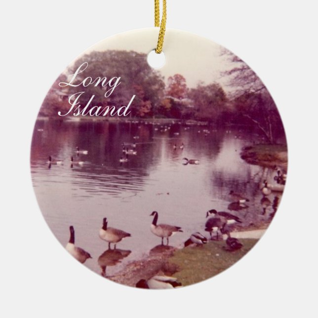 Vintage Long Island Holiday Ornament (Front)