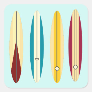 Vintage Longboards Square Sticker