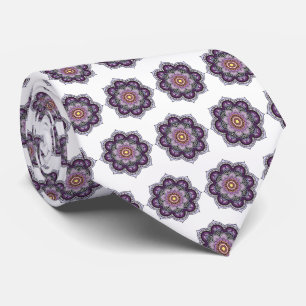 Vintage-look 1970s Purple Mandala Tie