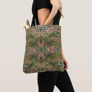 Vintage Look Abstract Coleus Leaves Tote Bag