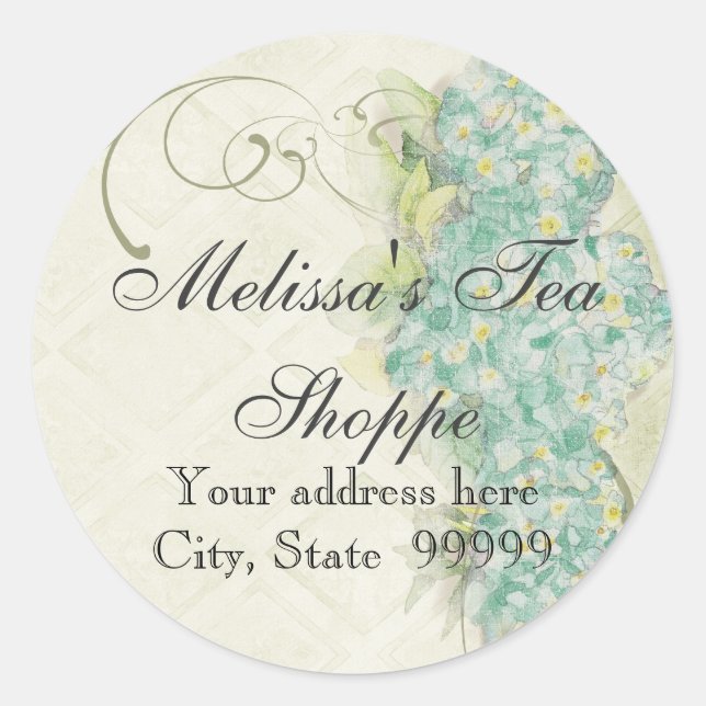 Vintage Look Aqua Hydrangea - Stickers (Front)