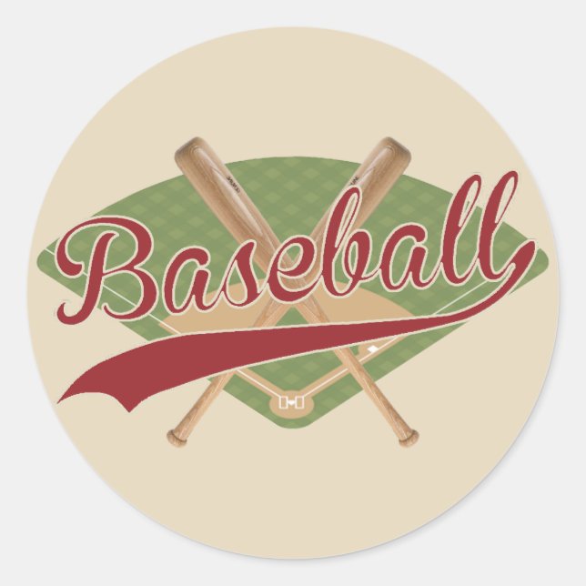 Vintage look Baseball Sticker (Front)