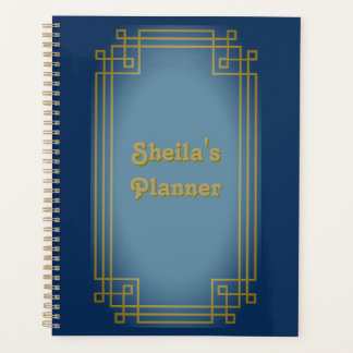 Vintage Look Blue and Gold Art Deco Frame Planner