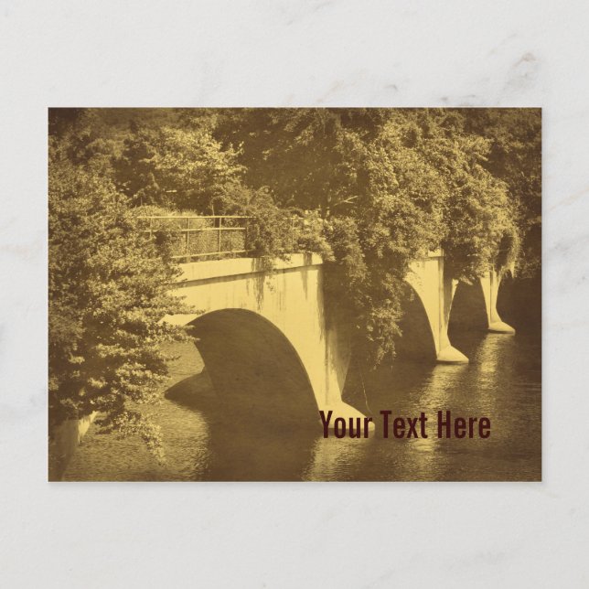 Vintage Look Bridge Of Flowers Customisable Postca Postcard (Front)