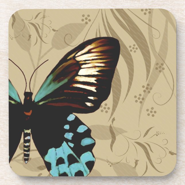 Vintage Look Butterfly Coaster (Front)