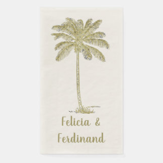 Vintage Look Coconut Palm Tree Napkin