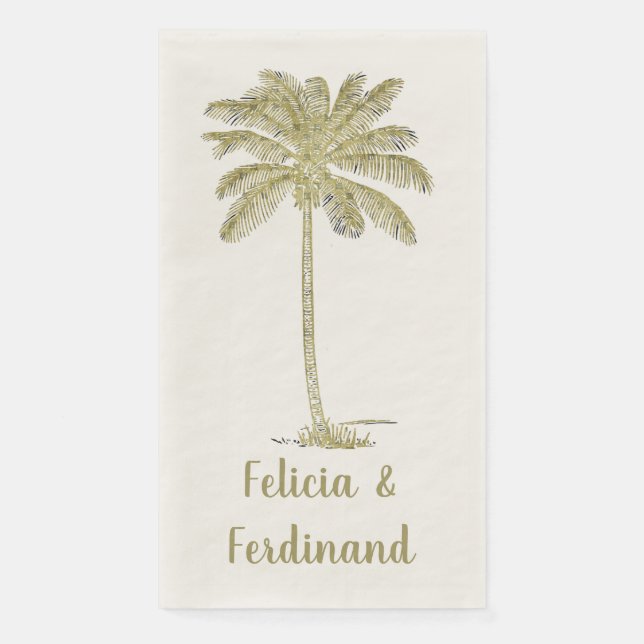 Vintage Look Coconut Palm Tree  Napkin (Front)