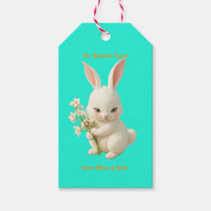 Vintage Look Custom Personalise Easter Bunny Cute Gift Tags