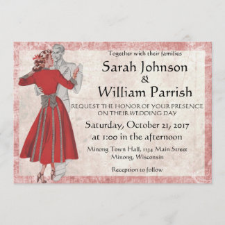 Vintage Look Dancing Couple Invitation