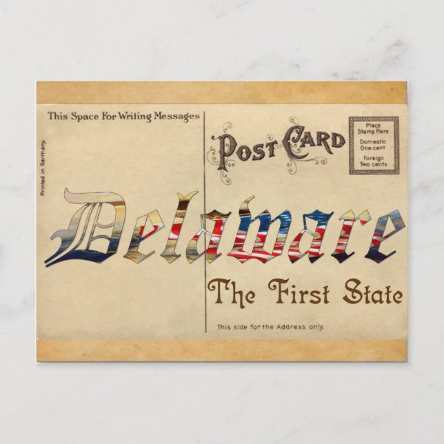 Vintage Look Delaware Old Postcard (Front)