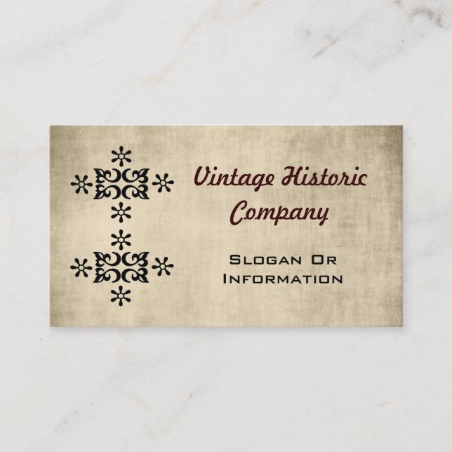 Vintage Look Designer Business Cards (Front)