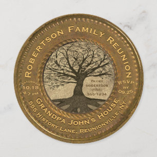 Vintage Look Family Tree Reunion Invitation