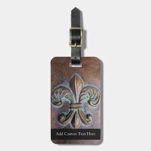 Vintage-Look Fleur De Lis Luggage Tag
