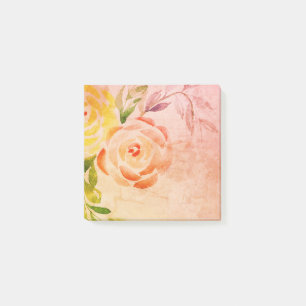Vintage Look Floral Watercolor Post It Notes