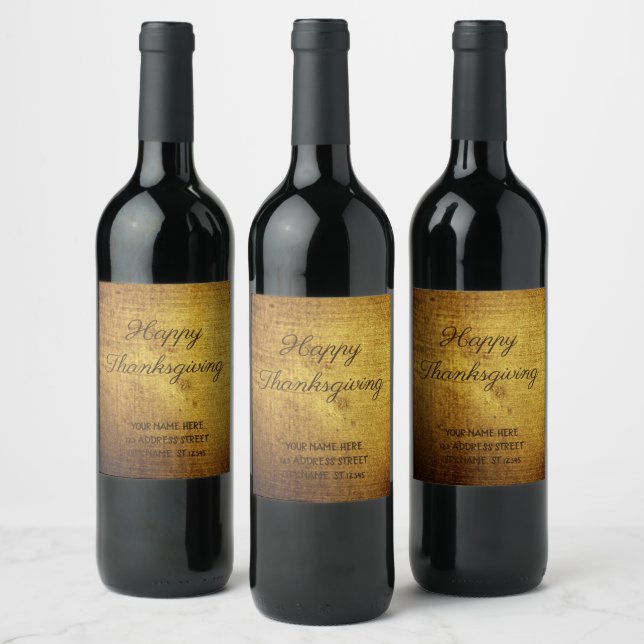 Vintage-Look gold used,personalised Wine Label (Bottles)