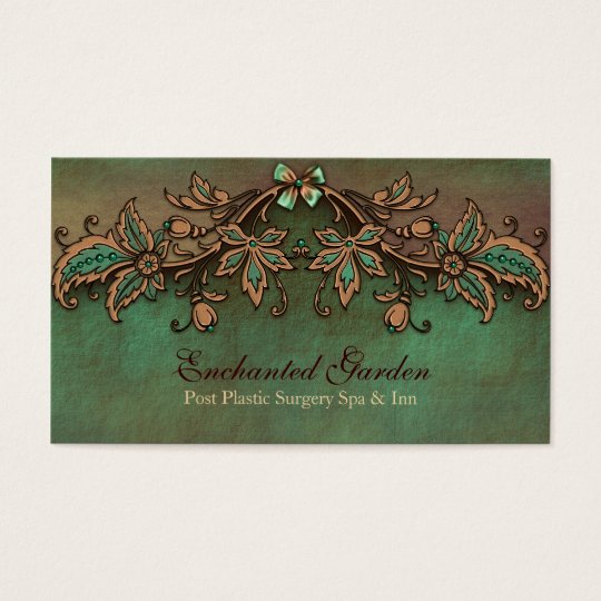 Vintage Look Green and Brown Custom Business Card