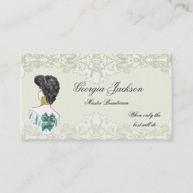 Vintage Look Hair Salon Business Card (Front)