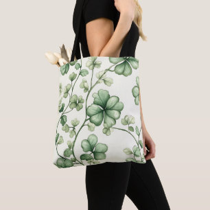 VINTAGE LOOK IRISH CELTIC SHAMROCKS TOTE BAG