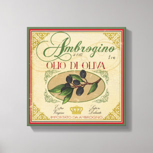 Vintage look Italian Retro Label Art Canvas