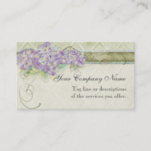 Vintage Look Lilac Hydrangea - Business Cards