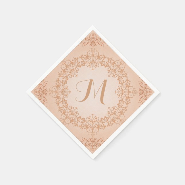 Vintage Look Monogram Napkins (Corner)