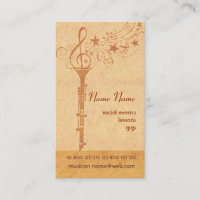 Vintage Look Musical Notes Music Clarinet Band