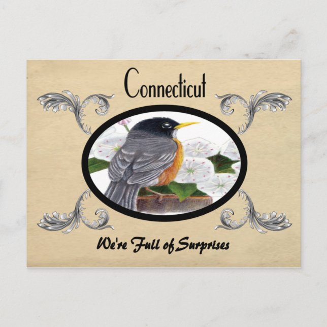 Vintage Look Old Postcard Connecticut (Front)