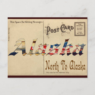 Vintage Look Old Postcard With Alaska