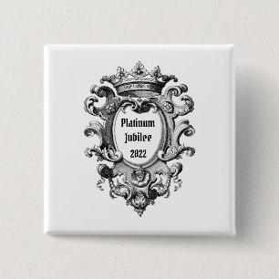 Vintage Look Platinum Jubilee 2022 15 Cm Square Badge