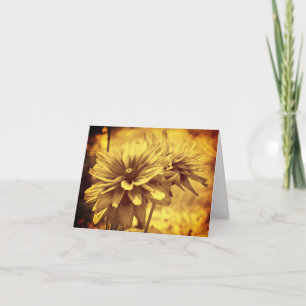 Vintage Look Sepia Daisies Floral Note Card