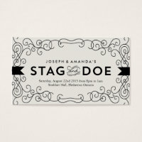Vintage look Stag and Doe Event Ticket // Black