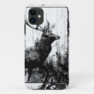 Vintage look Stag in Black and White, Deer Animal iPhone 11 Case