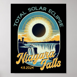 Vintage Look Total Solar Eclipse Niagara Falls Poster