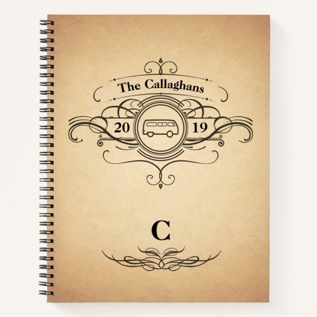 Vintage Look Van Travel Journal (Front)