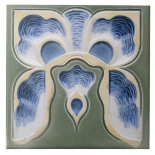Vintage Looking Art Nouveau Ceramic Tile G/B