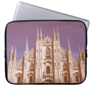 Vintage looking Milan cathedral aka Duomo di Milan Laptop Sleeve