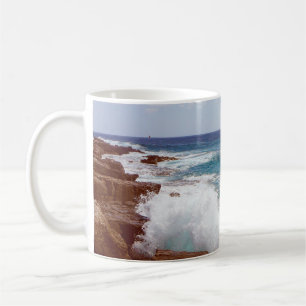 Vintage looking View of Punta Prima in the island Coffee Mug