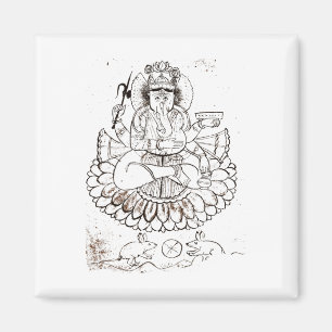 Vintage Lord Ganesha T Shirt Hindu Hinduism Yoga _ Magnet