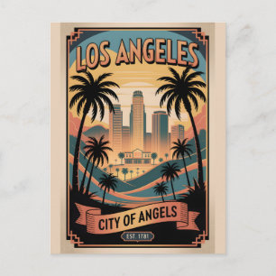 Vintage Los Angeles California City of Angels Postcard