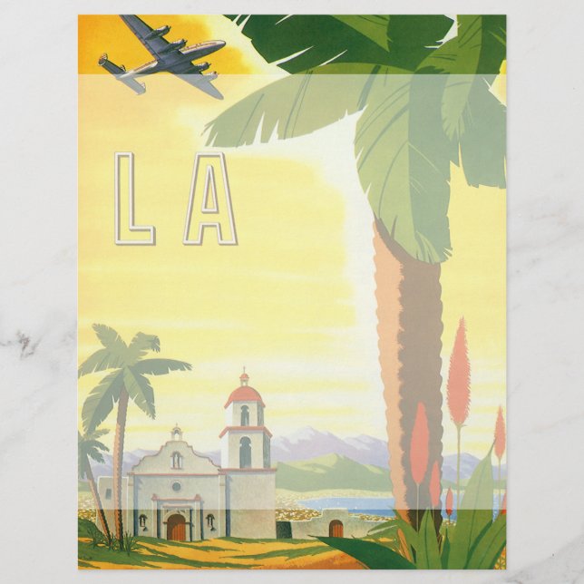 Vintage Los Angeles, California Mission with Palm (Front)