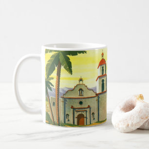 Vintage Los Angeles, California Mission with Palm Coffee Mug