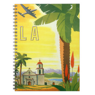 Vintage Los Angeles, California Mission with Palm Notebook