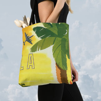Vintage Los Angeles, California Mission with Palm Tote Bag