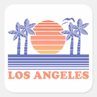 Vintage Los Angeles California Square Sticker