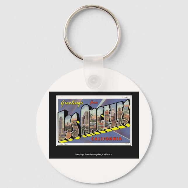 Vintage Los Angeles California Vintage Key Ring (Front)