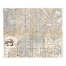 Vintage Los Angeles Map Poster 1942