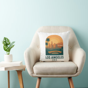 Vintage Los Angeles Travel – Retro Hollywood Cushion