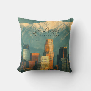  Vintage Los Angeles Watercolor   Retro California Cushion