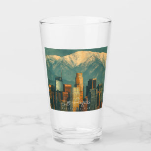 Vintage Los Angeles Watercolor Retro California Glass