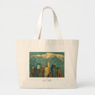 Vintage Los Angeles Watercolor Retro California Large Tote Bag